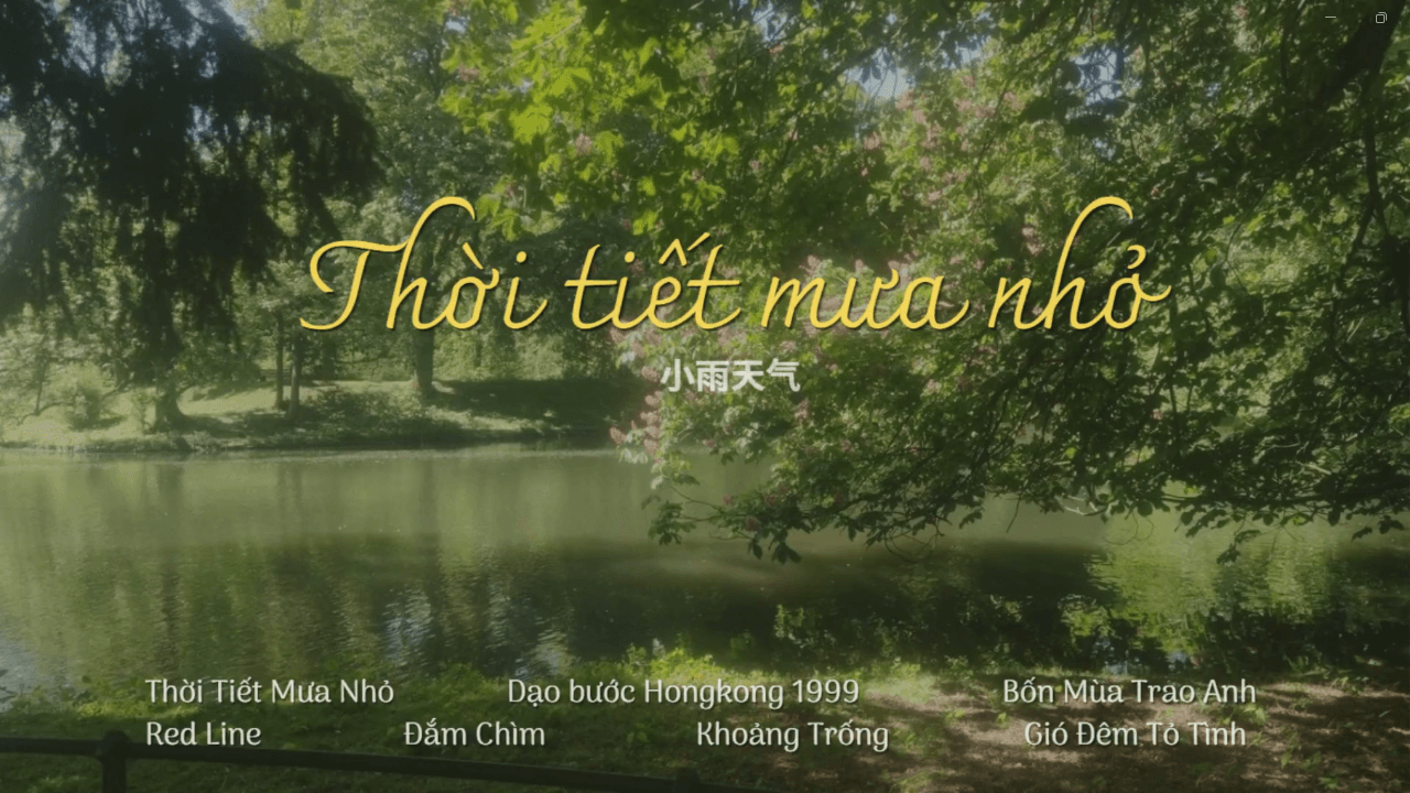 Playlist nhạc Trung  Red line,Dạo bước HongKong 1999, Đắm chìm , Khoảng trống,Gió đêm tỏ tình,...